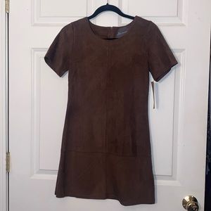 Paper Crane Faux Suede Mini Dress